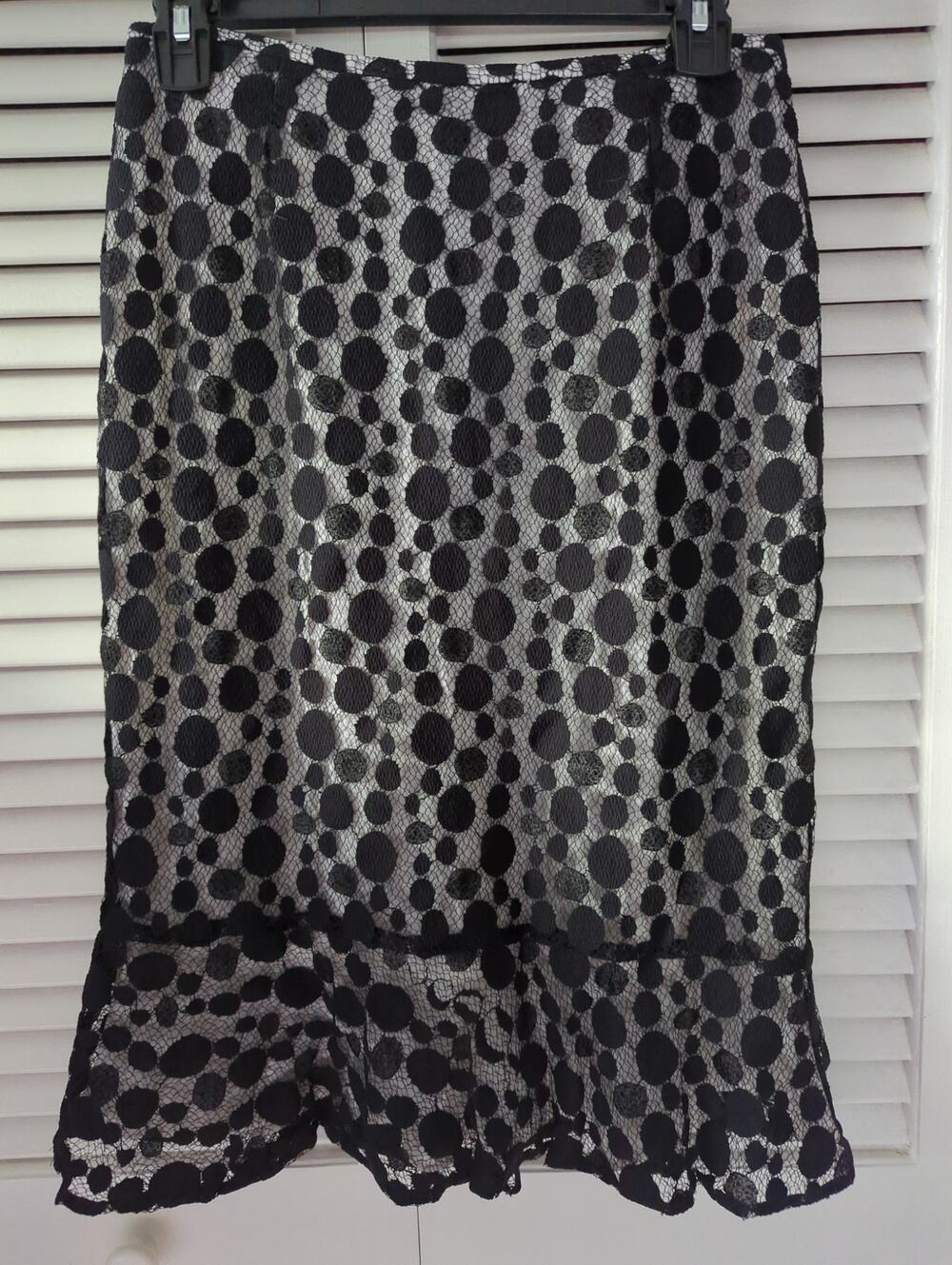 Vintage Drama Black Lace Overlay Pencil  Skirt -Sz 2